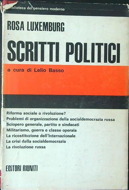 Scritti politici - Rosa Luxemburg - copertina