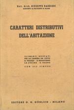 Caratteri distributivi dell'abitazione. Elementi quotati per la camera da letto, il pranzo, il soggiorno, la cucina, il bagno