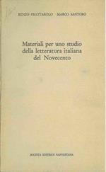 Materiali per uno studio della letteratura italiana del Novecento