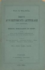 Brevi avvertimenti letterari con appendice di esercizi, dichiarazioni ed esempi