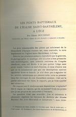 Les fonts baptismaux de l'église Saint-Barthélemy, à Liége. Les inscriptions métriques des fonts de Saint-Barthélemy, à Liége et de la chasse de Saint Hadelin, a Visé