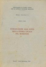 Introduzione alle fonti della storia locale nel Modenese