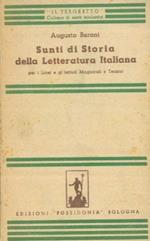 Sunti di storia della letteratura italiana. Vol. I. Sec. XIII, XIV, XV