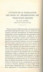 L'utilité de la publication des réces où délibérations des trois états liegeois