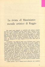 La rivista Il Mauriziano mensile artistico di Reggio
