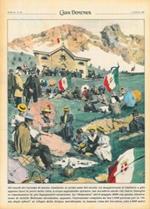 Copertina La Domenica del Corriere. Ripetizione di una tavola di Beltrame del 1900 : ascensdone alla Grigna di ben 1500 persone