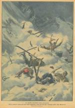 Copertina La Domenica del Corriere. Sette sciatori sorpresi e travolti da una valanga sulle alpi bavaresi