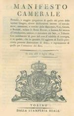 Manifesto Camerale sull'introduzione, estrazione e transito delle mercanzie, vini, generi e bestiami, escluse le bestie bovine e lanute. Ed intorno all'introduzione, smercio e ritenzione del sale e tabacco 