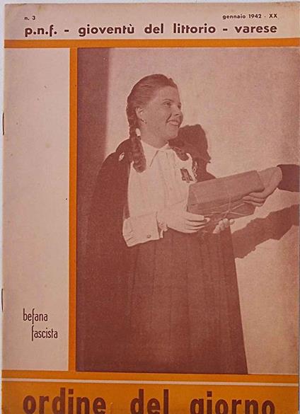 Ordine del Giorno. P.N.F. Gioventù del Littorio. Varese. n 3 gennaio 1942 - copertina