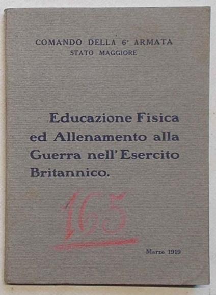 Educazione fisica e allenamento alla guerra nell'Esercito Britannico. Ottobre 1918 - copertina