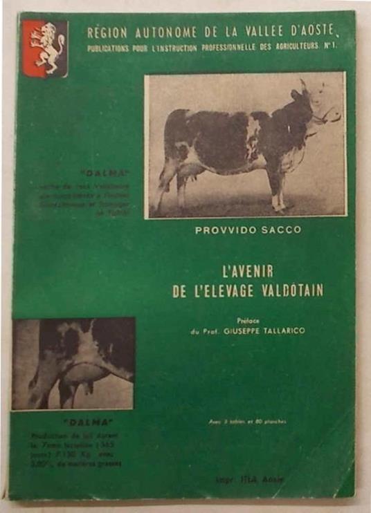 L' avenir de l'elevage valdotain - Provvido Sacco - copertina