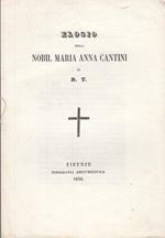 Elogio della nobil maria anna cantini di r.t