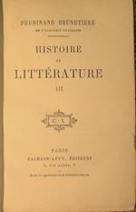 Histoire et litterature