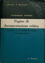 Letteratura italiana. Pagine di documentazione critica. Precedute da un metodo di lettura e di composizione