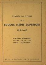 Piano di studi per le scuole medie superiori 1944-1945