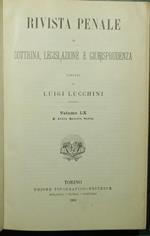 Rivista penale di dottrina, legislazione e giurisprudenza. Vol. LX