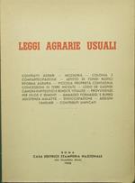 Leggi agrarie usuali. Contratti agrari. Mezzadria. Colonia e compartecipazione. Affitto di fondi rustici. Riforma agraria. Piccola proprietà contadina. Concessioni di terre incolte. Lodo De Gasperi. Canoni enfiteutici e rendite vitalizie. Provvidenze