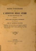 Discorso d'inaugurazione per l'apertura degli studi dell'anno scolastico 1857 e 1858 pronunziato nella gran sala dell'Università