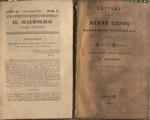 Il Maurolico Foglio periodico. Anno I Num. 7 del 20 ottobre 1834 con allegata lettera sul Breve cenno Economico Statistico della Città di Catania dell'Abate Porta al Signor Salvatore Costanzo