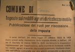 Bando Comune di Carini - Imposta sui redditi agrari di ricchezza mobile - Pubblicazione dei ruoli per riscossione della imposta - Mod. 13 A