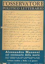 Alessandro Manzoni nel centenario della morte. Lettere inedite a Sofia e al genero. Numero monografico