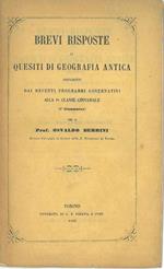 Brevi risposte di quesiti di geografia antica prescritti dai recenti programmi governativi alla classe 1° ginnasiale