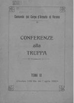 Conferenze alla truppa. Tema IX. La patria. Comando del Corpo d'Armata di Verona