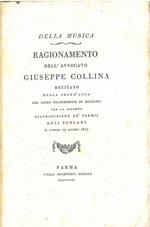 Della Musica. Ragionamento... recitato nella grand' aula del liceo Filarmonico di Bologna per la solenne distribuzione de' premi agli scolari il giorno 19 giugno 1817