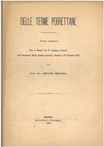Delle terme porrettane. Breve relazione fatta ai membri del 6° congresso generale dell'associazione medica italiana convenuti a porretta il 27 settembre 1874