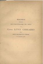 Discorsi pronunciati nell'inaugurazione del busto al Conte Luigi Cibrario nella regia università di Torino il 10 novembre 1878