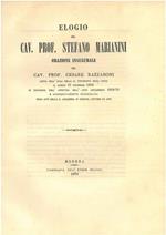 Elogio del Cav. Prof. Stefano Marianini. Orazione inaugurale