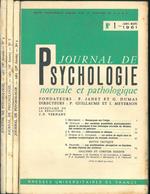 Journal de psychologie normale ed pathologique. 58° année, 1961, annata completa Fondatori: Pierre Janet e Georges Dumas Direttori: P. Guillaume e I. Meyerson
