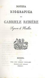 Notizia biografica su Gabriele Rebière Signore di Maillac