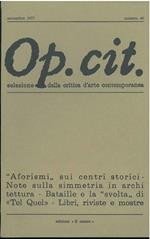 Op. cit. Rivista quadrimestrale di selezione della critica d'arte contemporanea. Settembre 1977, n. 40