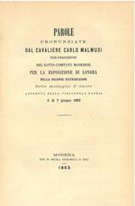 Parole pronunziate... per la esposizione di Londra nella solenne distribuzione delle medaglie d'onore avvenuta nella pinacoteca patria il di 7 giugno 1863