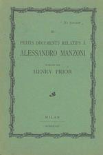 Petits documents relatifs à Alessandro Manzoni