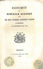 Ragionamenti di Giuseppe Bianchi letti nel sesto congresso scientifico italiano a Milano il settembre 1844