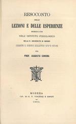 Resoconto delle lezioni e delle esperienze eseguite nell'Istituto fisiologico della R. Università di Sassari durante il biennio scolastico 1878-79 1879-80