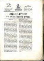 Ricoglitore di cognizioni utili. 12 numeri, dal 1° maggio 1838 al 15 ottobre 1838