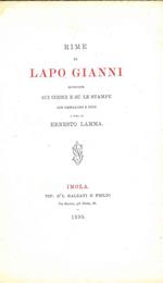 Rime di Lapo Gianni rivedute sui codici e su le stampe con prefazione e note a cura di Ernesto Lamma