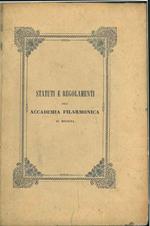 Statuti e regolamenti dell'Accademia filarmonica di Bologna