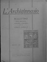 L' Archiginnasio. Bullettino della biblioteca comunale di Bologna. Anno XVI, 1921. Annata completa