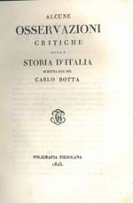 Alcune osservazioni critiche sulla storia d'Italia scritta dal Sig. Carlo Botta