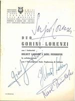 Firma autografa dei musicisti alla copertina del programma di sala del concerto svoltosi il 13 maggio 1956 per l'Associazione Amici della Musica di Perugia