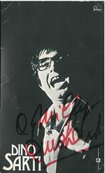 Cartolina autografata da Dino Sarti, materiale promozionale per il disco Bologna invece