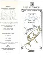 1952-2004). Firme autografe degli attori sul programma di sala dello spettacolo Varietà, al Teatro Storchi della città di Modena, stagione di prosa