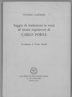 Saggi di traduzione in versi di alcuni capolavori di Carlo Porta Introduzione di F. Brevini