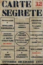 Carte segrete. Ottobre Dicembre 1969. N. 12. Rivista trimestrale di lettere ed arti