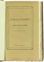 Sovrana Patente sul Bollo e sulle Tasse Pubblicata il 1 Settembre 1840