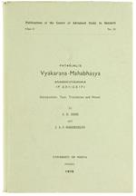 PatanjalìS Vyakarana-Mahabhasya Anabhihitahnika (P. 2.3.1-2.3.17) Introduction, Text, Translation and Notes